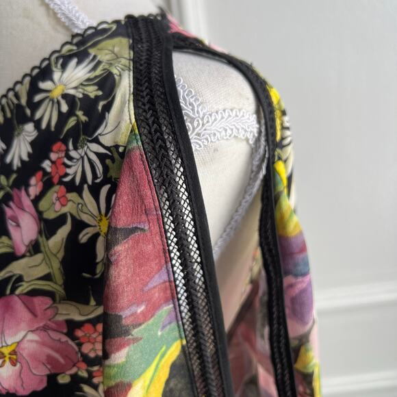 3.1 Phillip Lim Silk Floral Top Cold Shoulder Meadow Flower Spring Womens Size 8 - Picture 14 of 14